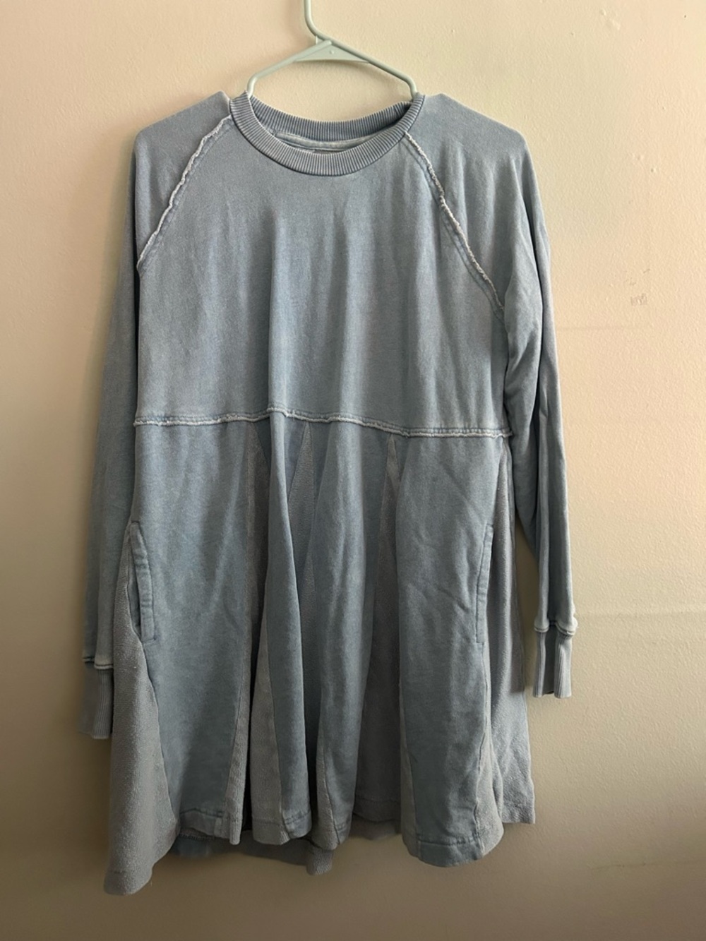 American Eagle Outfitters Light Blue Crewneck Sweatshirt Dress